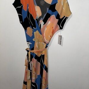 Nine West Multicolor Abstract Print Dress